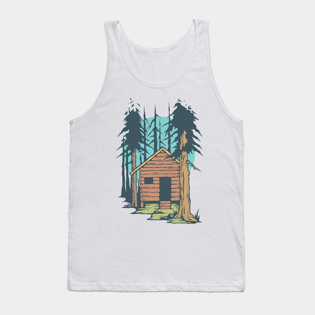 House in the Woods Tank Top by spacemedia